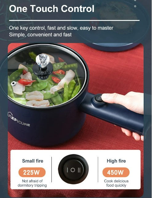 Multi Function Non-Stick  Electric Hot Pot 1.8L Large Capacity - Blue Single Manual_2